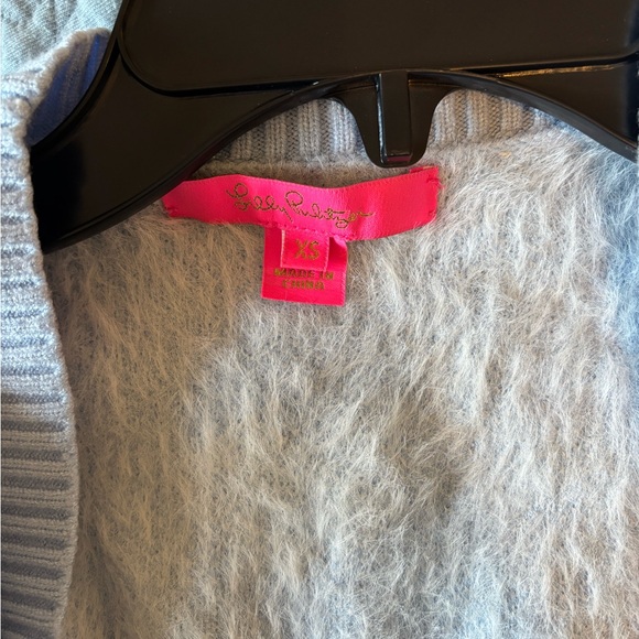 Lilly Pulitzer Keane Cardigan XS Blue Heart Sweater - Picture 6 of 6